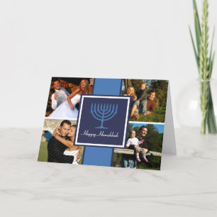 Festiva Tarjeta de la bandera de Jánuca Menorah