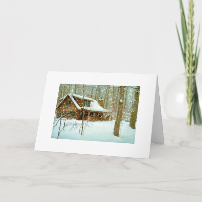 Festiva Tarjeta de la cabina del copo de nieve (Anverso)