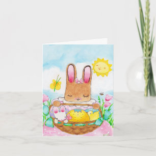 Festiva Tarjeta de la canasta de Pascua de María