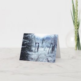 Festiva tarjeta de la cerca del invierno