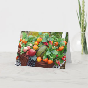 Festiva Tarjeta de la cesta de fruta de la cosecha de la