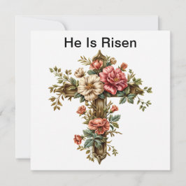 Festiva Tarjeta de la cruz de Jesús resucitado, feliz día
