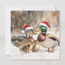 Festiva Tarjeta de la Familia de Patos