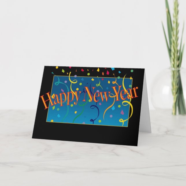 Festiva Tarjeta de la Feliz Año Nuevo (Anverso)