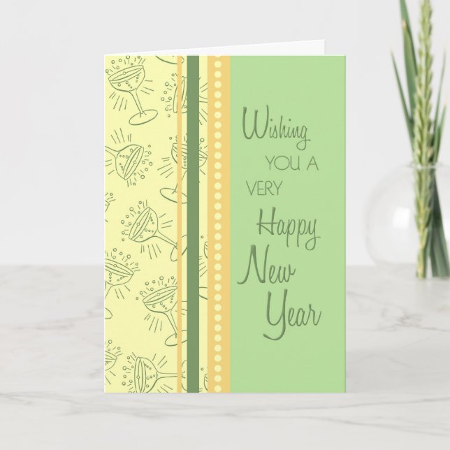Festiva Tarjeta de la Feliz Año Nuevo (Anverso)