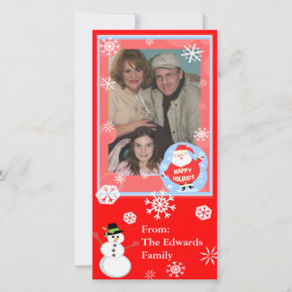 Festiva Tarjeta de la foto de familia de los deseos del