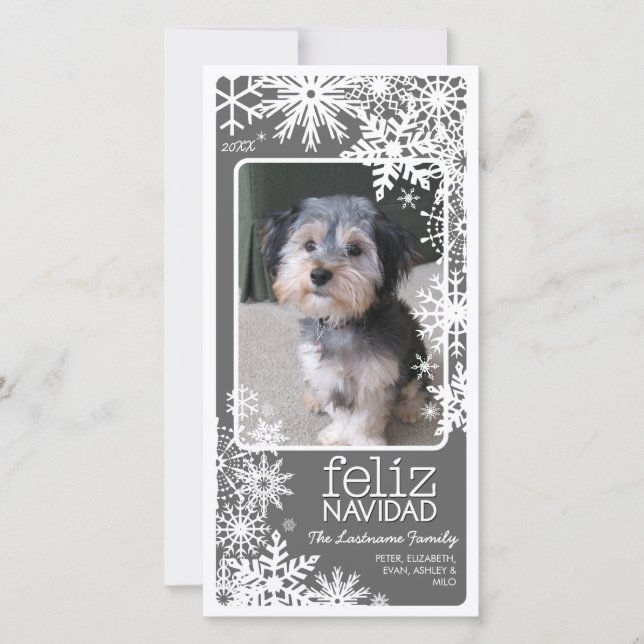 Festiva Tarjeta de la foto de Feliz Navidad: ¡Dejáis le (Anverso)