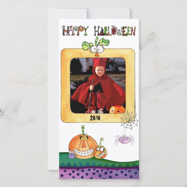 Festiva Tarjeta de la foto de Halloween (Anverso)