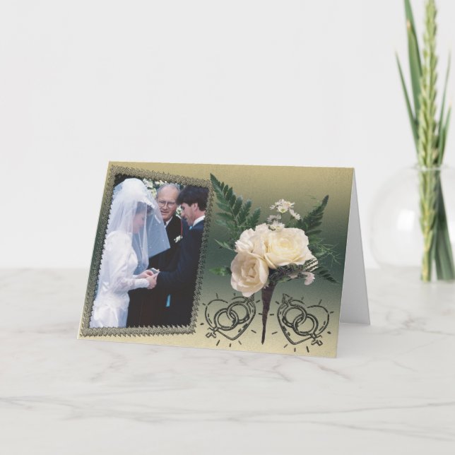 Festiva Tarjeta de la foto de la boda (Anverso)