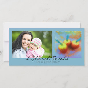 Festiva Tarjeta de la foto de tres manzanas