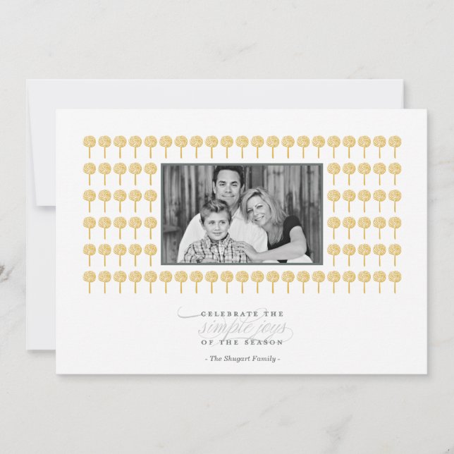 Festiva Tarjeta de la foto del día de fiesta del modelo de (Anverso)