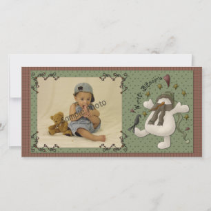 Festiva Tarjeta de la foto del muñeco de nieve de Wynter