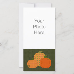 Festiva Tarjeta de la foto del trío de la calabaza del