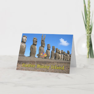 Festiva Tarjeta de la isla del conejito de pascua