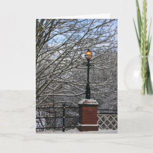 Festiva Tarjeta de la lámpara Nevado