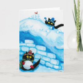 Festiva Tarjeta de la lucha de la bola de la nieve de los