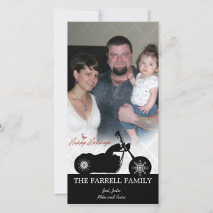 Festiva Tarjeta de la motocicleta de Santa y de la foto