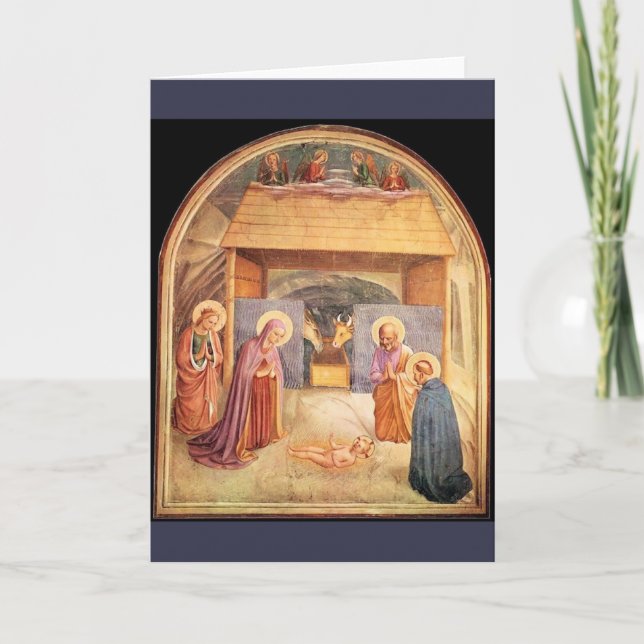 Festiva Tarjeta de la natividad del Fra Angelico, texto (Anverso)