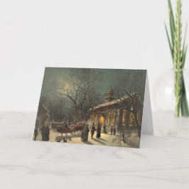 Festiva Tarjeta de la Nochebuena del vintage