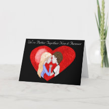 Tarjeta de la pareja de besos (San Valentín)