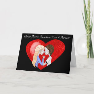 Festiva Tarjeta de la pareja de besos (San Valentín)