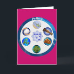 Festiva Tarjeta de la placa de Pesach Seder<br><div class="desc">Tarjeta de la placa de Pesach Seder</div>