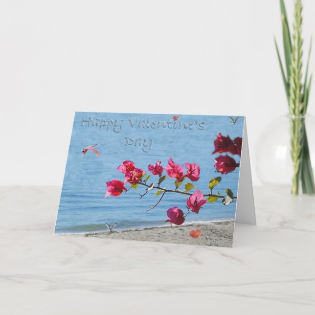 Festiva Tarjeta de la playa de la tarjeta del día de San (Anverso)