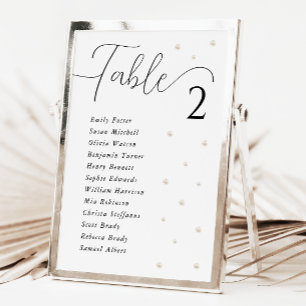 Festiva Tarjeta de la tabla de asientos del Boda de Perlas