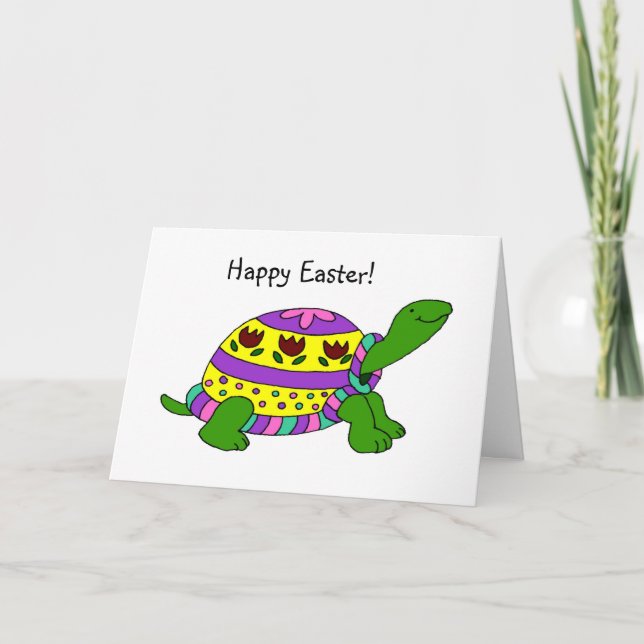 Festiva Tarjeta de la tortuga de Pascua (Anverso)