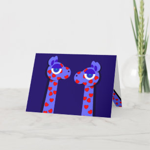 Festiva Tarjeta de las JIRAFAS del CORAZÓN
