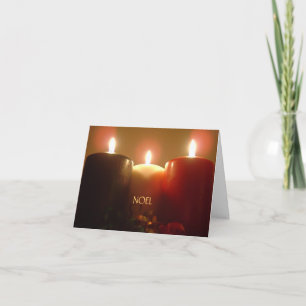 Festiva Tarjeta de llama de velas de tres Navidades