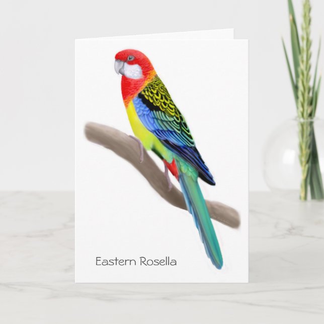 Festiva Tarjeta de loro de Rosella Oriental (Anverso)