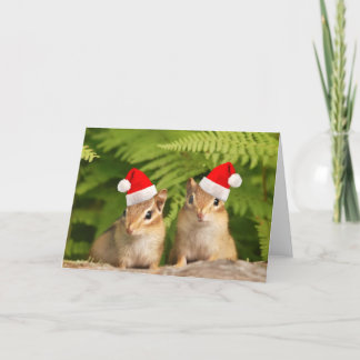 Festiva Tarjeta de los Chipmunks del bebé de Santa