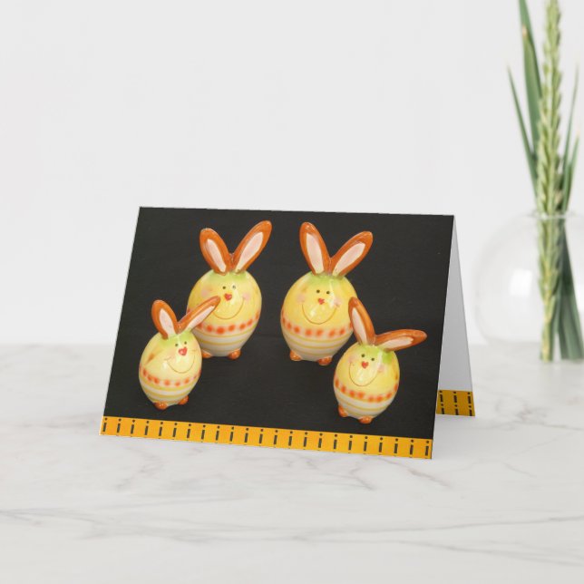 Festiva Tarjeta de los conejitos de pascua (Anverso)
