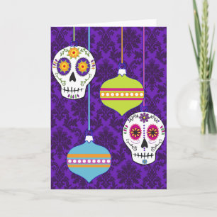 Festiva Tarjeta de los cráneos y de los ornamentos