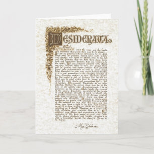 Festiva Tarjeta de los DESIDERÁTUMS