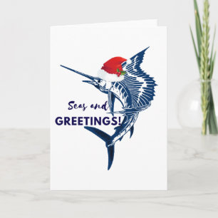 Festiva Tarjeta de los mares y de felicitaciones del