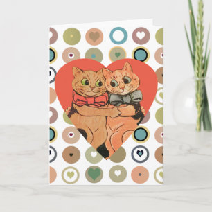 Festiva Tarjeta de los pares del gato de la tarjeta del