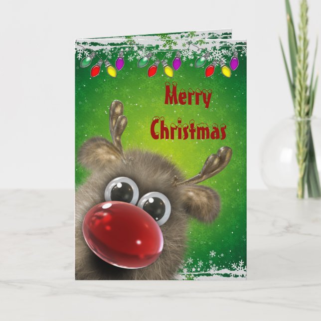 Festiva Tarjeta de luz de Navidades de fluffy suave (Anverso)