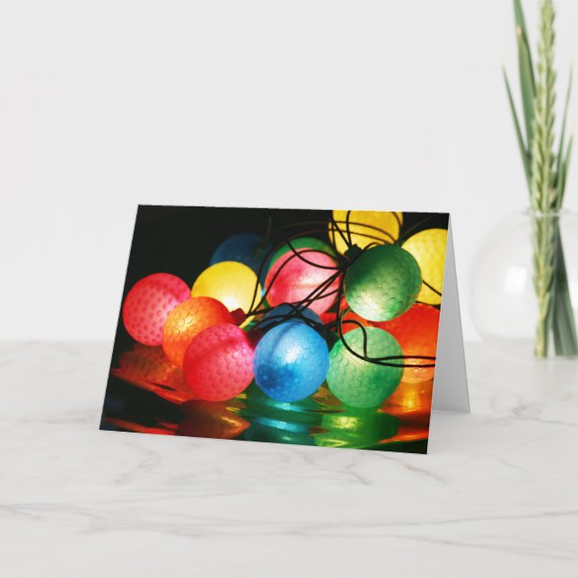 Festiva Tarjeta de luz para Navidades de bolas de golf (Anverso)
