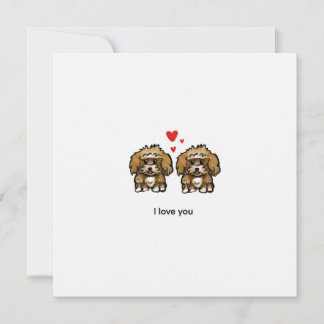 Festiva Tarjeta de Maltipoos enamorados