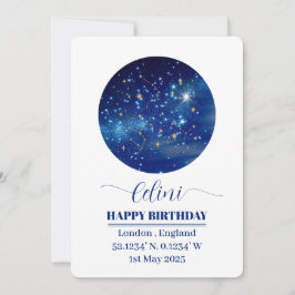 Festiva Tarjeta de mapa de estrellas personalizada: Celebr