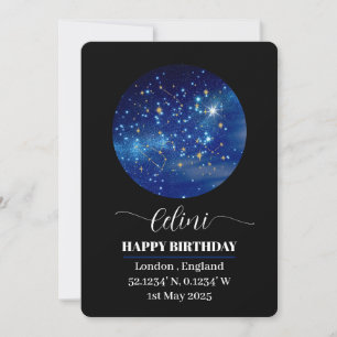 Festiva Tarjeta de mapa de estrellas personalizada: Celebr