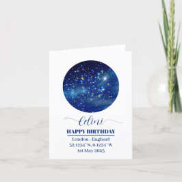Festiva Tarjeta de mapa de estrellas personalizada: su cie