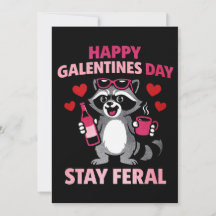 Tarjeta de Mapache de Galentines Feral