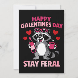 Festiva Tarjeta de Mapache de Galentines Feral