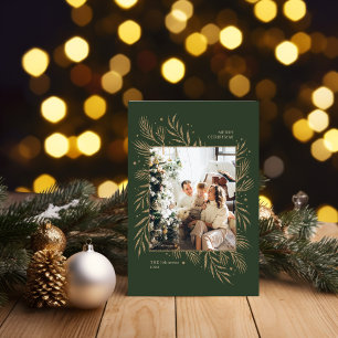 Festiva Tarjeta de marco fotográfico de la familia Green L