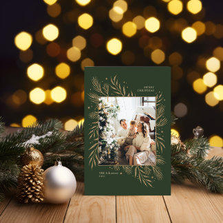 Festiva Tarjeta de marco fotográfico de la familia Green L