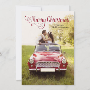 Festiva Tarjeta de matrimonio para Navidades recién casado