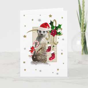 Festiva TARJETA de Meerkat Santa